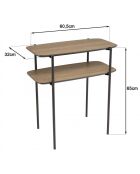 Table d'appoint double plateau couleur mocha pieds métal noir