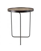 Table d'appoint ronde 40x40cm mocha pieds asymétriques métal
