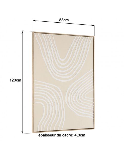Décoration murale A - 83x123cm lignes abstraites/ cadre naturel