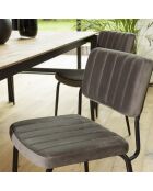 Lot de 2 chaises velours gris foncé pieds en métal noir