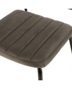 Lot de 2 chaises velours gris foncé pieds en métal noir