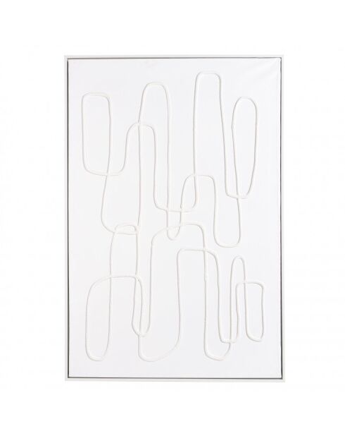 Décoration murale 83x123cm lignes abstraites n°1, cadre blanc