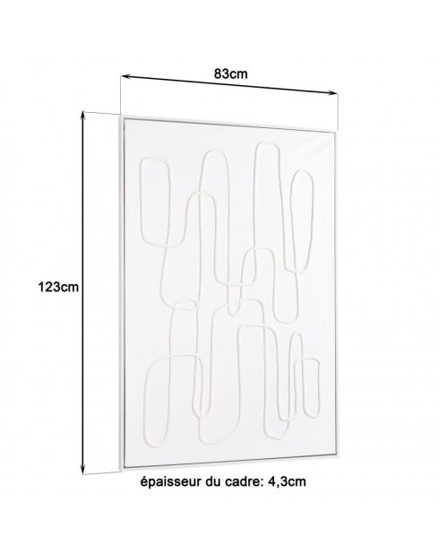 Décoration murale 83x123cm lignes abstraites n°1/ cadre blanc