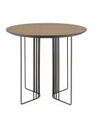 Table d'appoint biseautée 50x50cm mocha pieds graphiques métal