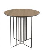 Table d'appoint biseautée 50x50cm mocha pieds graphiques métal