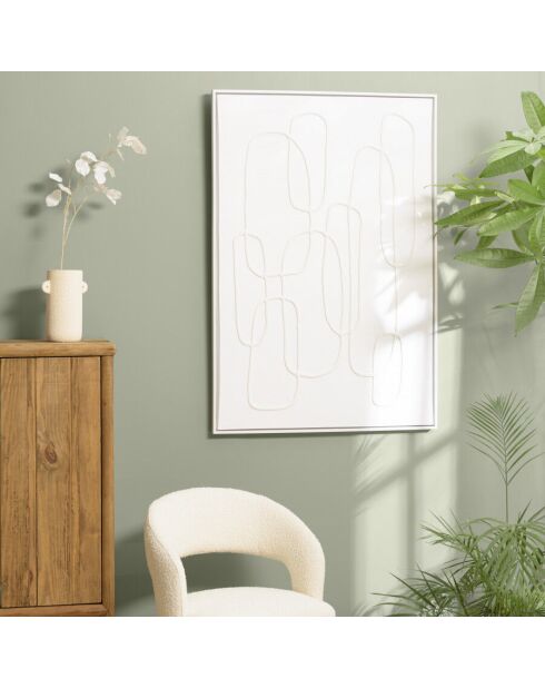 Décoration murale 83x123cm lignes abstraites n°2, cadre blanc