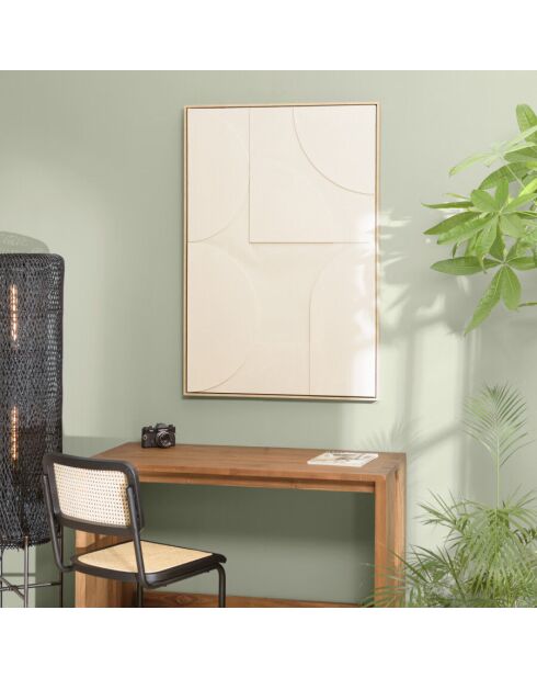 Décoration murale 83x123cm formes abstraites beiges en relief