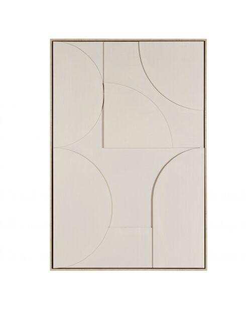Décoration murale 83x123cm formes abstraites beiges en relief