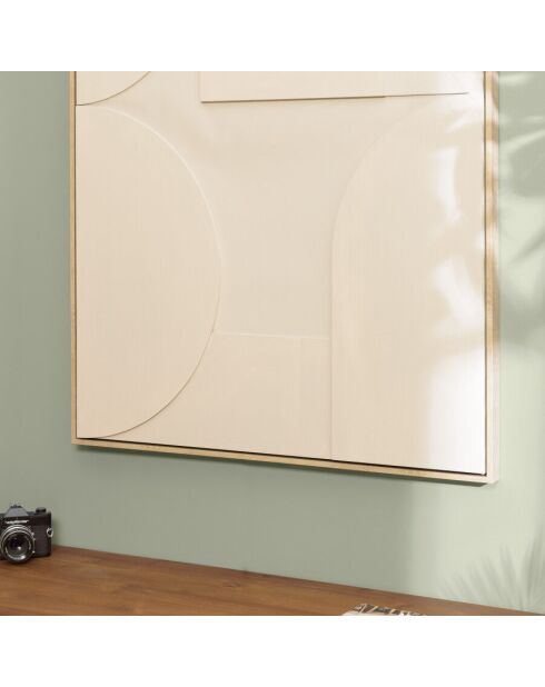 Décoration murale 83x123cm formes abstraites beiges en relief