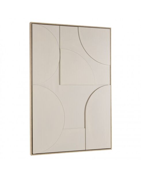 Décoration murale 83x123cm formes abstraites beiges en relief