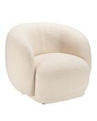 LEOPOLD - Poltrona tonda in tessuto riccio ecrù