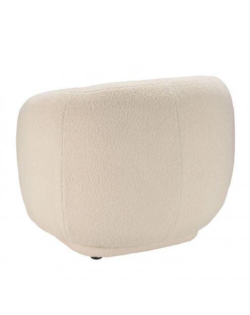 Fauteuil arrondi en tissu bouclette écru