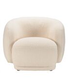 LEOPOLD - Poltrona tonda in tessuto riccio ecrù