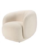 LEOPOLD - Poltrona tonda in tessuto riccio ecrù