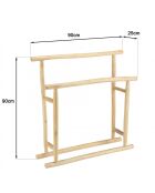 Porte-serviettes double portant en branches de teck naturel