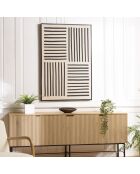 Décoration murale A - 83x123cm lignes abstraites, cadre noir