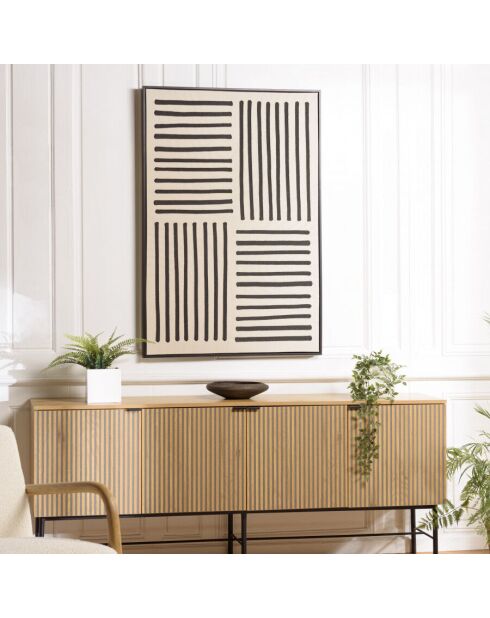 Décoration murale A - 83x123cm lignes abstraites, cadre noir