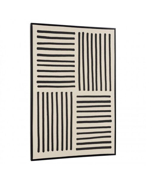 Décoration murale A - 83x123cm lignes abstraites, cadre noir