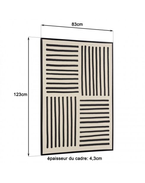 Décoration murale A - 83x123cm lignes abstraites, cadre noir
