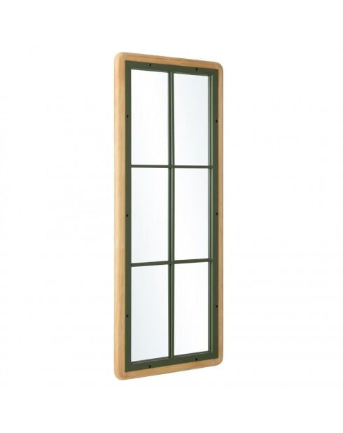 Miroir rectangulaire esprit verrière pin et métal vert