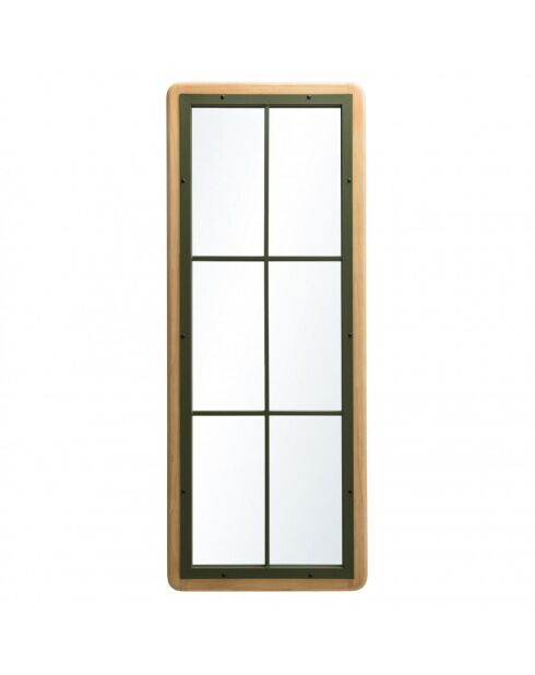 Miroir rectangulaire esprit verrière pin et métal vert