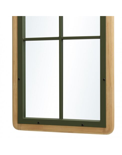 Miroir rectangulaire esprit verrière pin et métal vert