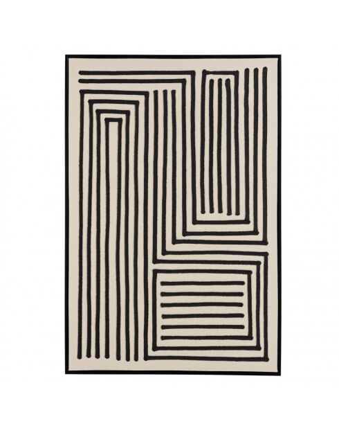 Décoration murale C - 83x123cm lignes abstraites, cadre noir