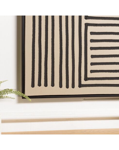 Décoration murale C - 83x123cm lignes abstraites, cadre noir