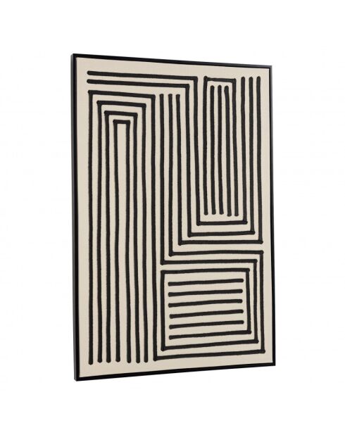 Décoration murale C - 83x123cm lignes abstraites, cadre noir