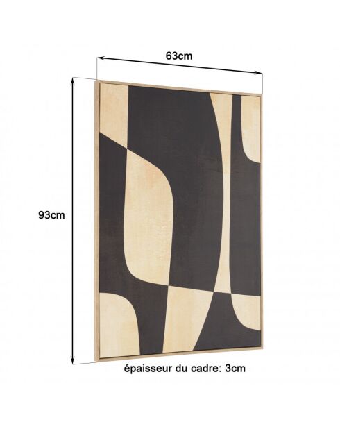 Décoration murale 63x93cm imprimés abstraits/ cadre naturel