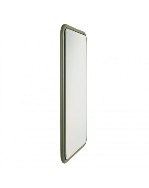 Miroir rectangulaire angles arrondis en métal vert
