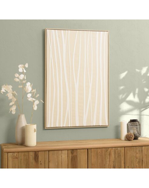 Décoration murale B - 83x123cm lignes abstraites, cadre naturel