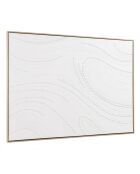 Décoration murale 103x143cm blanche à points, cadre naturel
