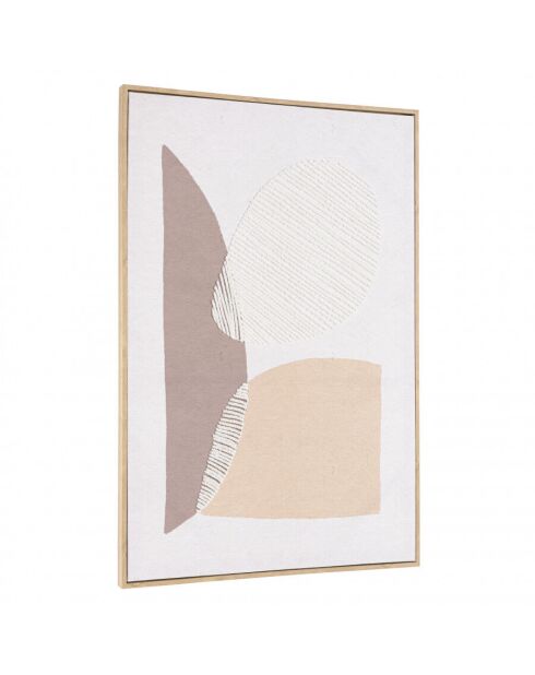 Décoration murale 63x93cm formes abstraites n°1, cadre naturel