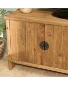 Meuble TV 2 tiroirs 2 portes, longueur 155cm bois pin recyclé SANDY