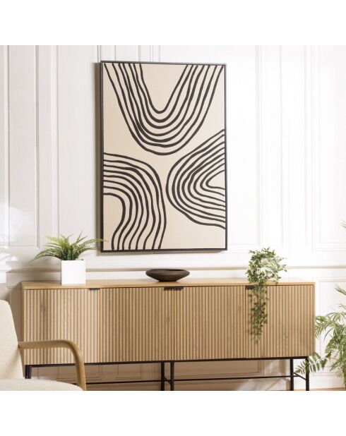Décoration murale B - 83x123cm lignes abstraites, cadre noir