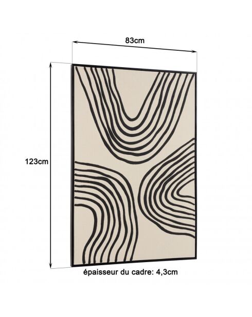 Décoration murale B - 83x123cm lignes abstraites, cadre noir