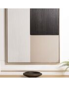 Décoration murale 83x123cm mix matières, cadre bicolore