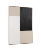 Décoration murale 83x123cm mix matières, cadre bicolore