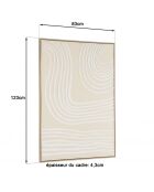 Décoration murale C - 83x123cm lignes abstraites, cadre naturel