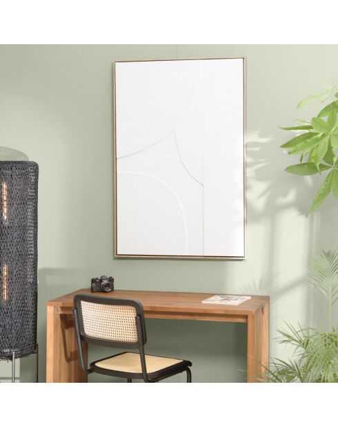 Décoration murale 83x123cm formes abstraites blanches en relief