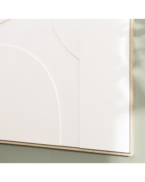 Décoration murale 83x123cm formes abstraites blanches en relief