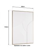Décoration murale 83x123cm formes abstraites blanches en relief