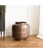 Vase largeur 39cm hauteur 38cm acier couleur bronze cuivré