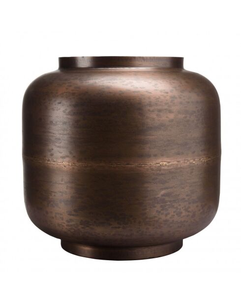Vase largeur 39cm hauteur 38cm acier couleur bronze cuivré