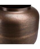 Vase largeur 39cm hauteur 38cm acier couleur bronze cuivré