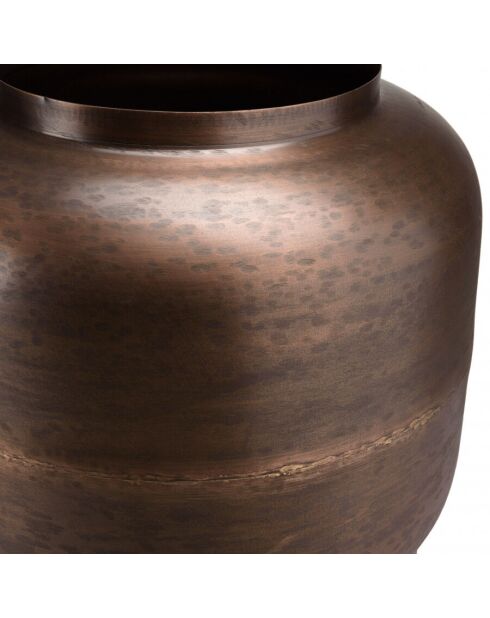 Vase largeur 39cm hauteur 38cm acier couleur bronze cuivré