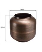 Vase largeur 39cm hauteur 38cm acier couleur bronze cuivré