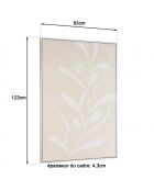 Décoration murale 83x123cm motifs fleurs n°1, cadre naturel