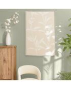 Décoration murale 83x123cm motifs fleurs n°2, cadre naturel